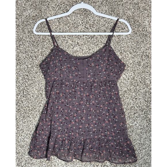 Y2K American Eagle Ditzy Floral Babydoll Tank Top Sz S Boho Cottagecore Coquette - Picture 1 of 6